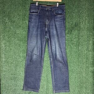 Duluth Trading Company Men's 32x34 Flex Ballroom Jeans Dark Wash Rugged Outdoor